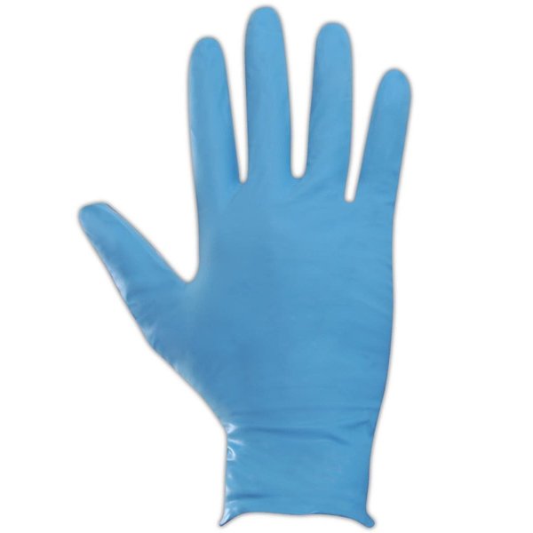 Showa Nitrile Disposable Gloves, 8 mil Palm, Nitrile, Powder-Free, XL, 50 PK, Blue 8005PF-XL